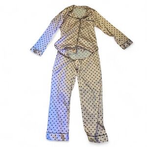 Victoria's Secret Cream and Black Polka Dot Kids Pajama Set